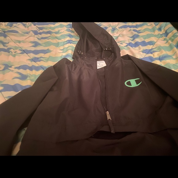 BLACK CHAMPION HALF-ZIP LIGHT JACKET/RAIN JACKET - Picture 6 of 8